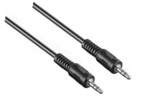 Lydkabel 3,5 mm stereo-jackstik til stik, sort, 2,00 m